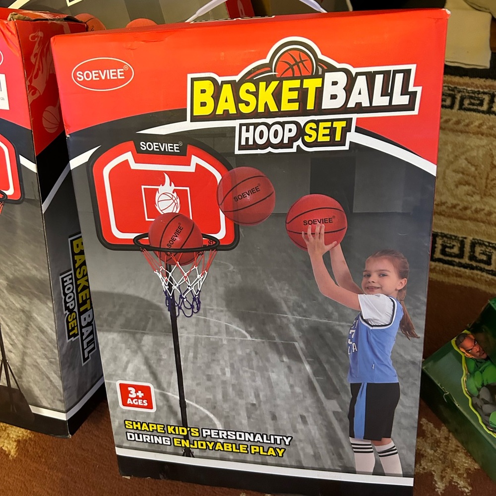 SOEVIEEToddler🧒🏻Basketball🏀Hoop IndoorOutdoorPlayAdjustableHeight 3.3ft-4.5ft